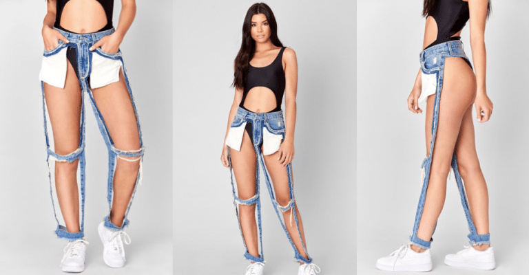 stupid jeans cutout viral denim