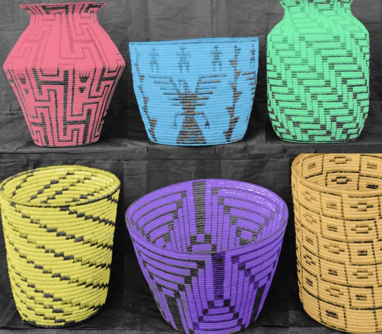 festive house plant garbage cans