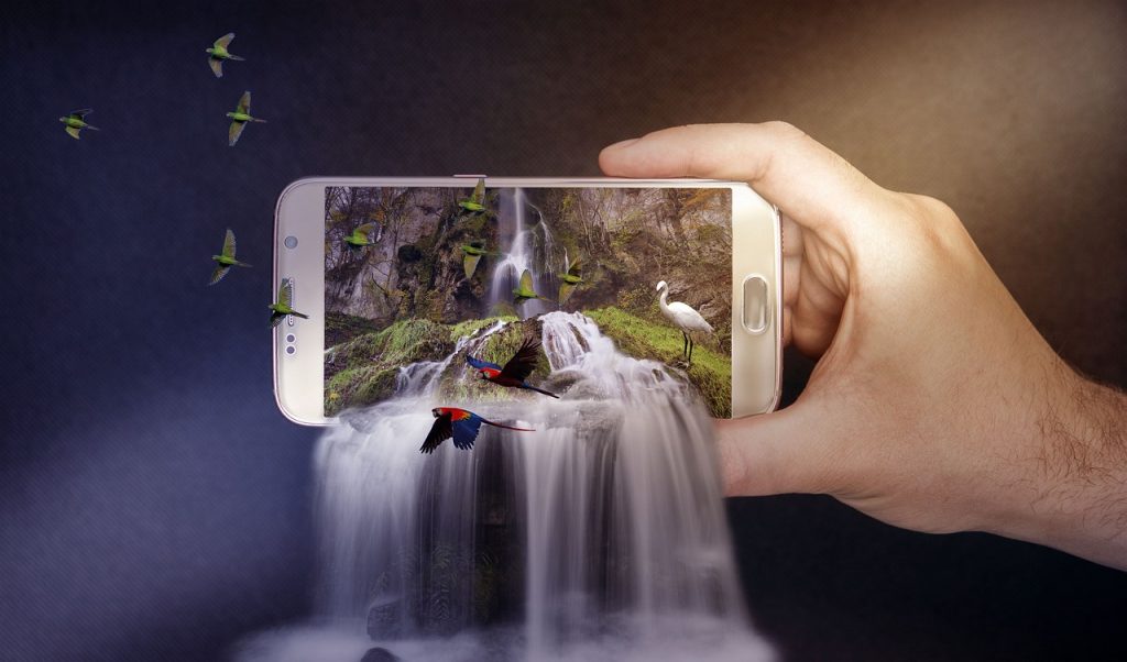 cellphone waterfall
